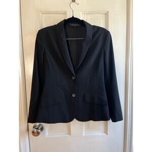 Theory Black Wool Blazer Jacket Size 00 Small - Slim Fit Professional Workwear